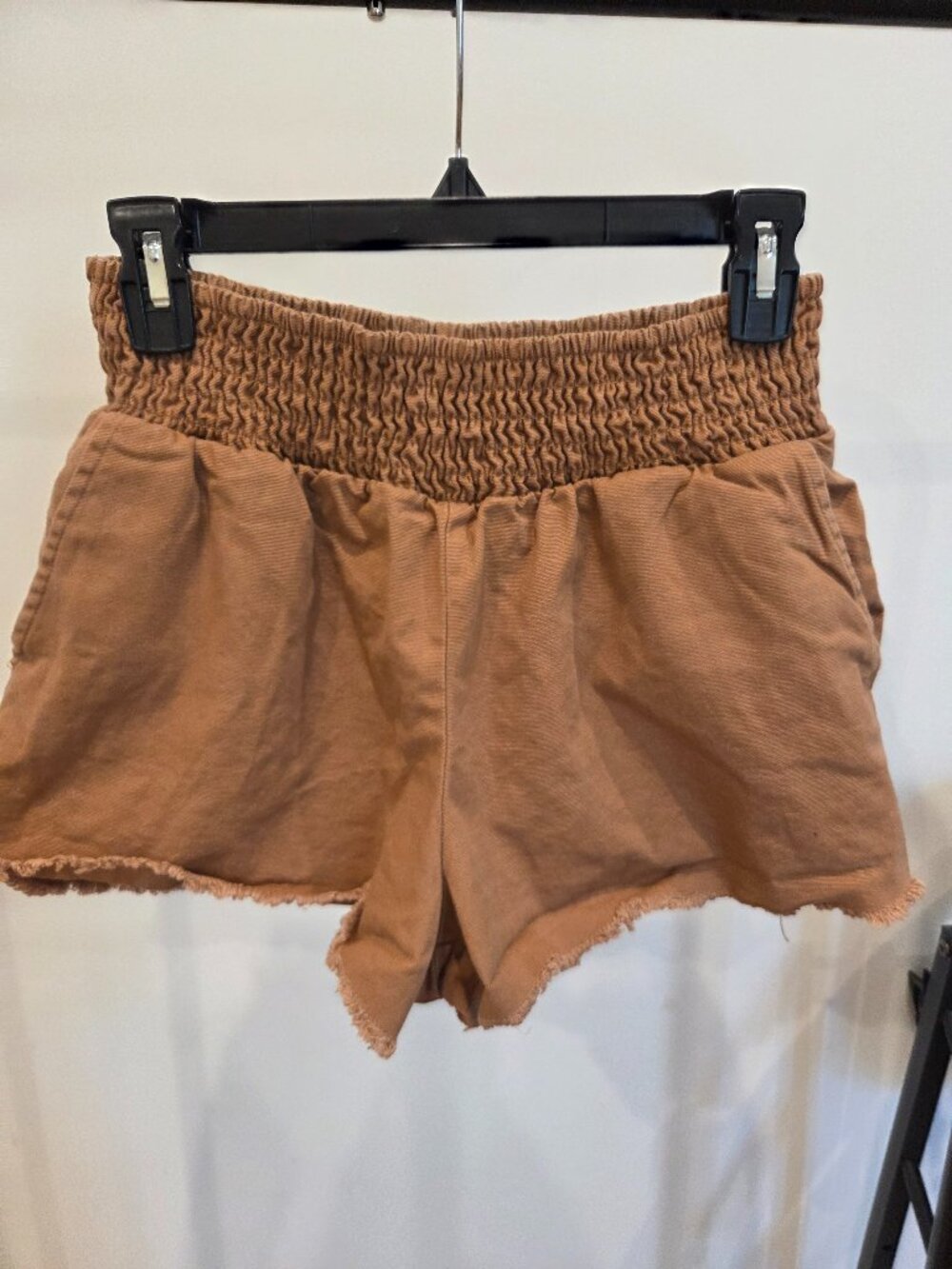 Brown Shorts with Stretchy Waist